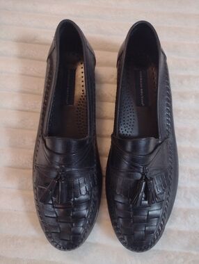 Giorgio Brutini Men's 13D Woven Loafer Genuine Leather Tassel Dress Shoes Black